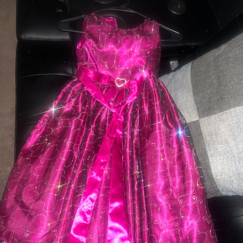 Elegant Pink Heart Kids Formal Dress